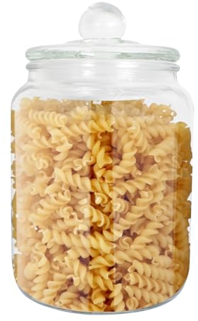 Naapesi Bocal en Verre avec Couvercle, 2.0 Litres Grand Bocal Hermétique, Boîte à Biscuits en Verre, Pot de Conservation Robuste et Transparent pour Bonbons, Cookies, Farines, Cereales(14 * 23cm)