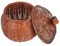BESTonZON Eierkorb Aus Rattan Mit Deckel Robuster Aufbewahrungskorb Für Eier Obst Snacks Stilvoller Verschließbarer Eier-Organizer Für Küche Und Haushalt Langlebiges Design Für