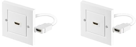 goobay 51722 HDMI Dose, Wanddose, Unterputzdose/Aufputzdose, Einbaubuchse, HDMI Buchse (Typ A) > HDMI Buchse (Typ A), 3D, 4k, vergoldete Kontakte, weiß (Packung mit 2)
