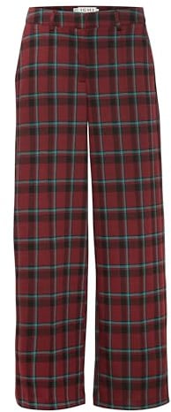 ICHI IHKATE CHECKO PA2 Damen Hose Stoffhose mit Stretch gerader Schnitt niedriger Bund