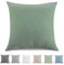 TOCOMOA Kissenbezug 60x60 cm 2er Set - 100% Gewaschene Baumwolle Kissenbezüge Oeko-TEX Zertifiziert, Leinenoptik und Atmungsaktiv Kissenhülle, Grün Kopfkissenbezug mit Reißverschluss