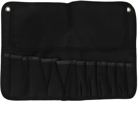 Keenso Motorrad-Werkzeug-Rolltasche, Motorrad-Roll-Werkzeugtasche, Großes Fassungsvermögen, Dick, Tragbar, mit Mehreren Taschen, Zum Aufhängen von Werkzeugen, Aufrollbare Tasche, (Black)