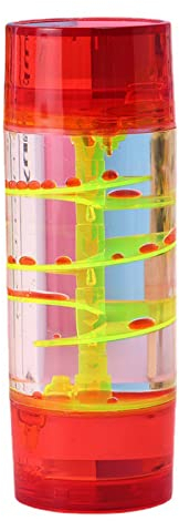 Sablier Deau Minuterie de Gouttes, Minuterie Liquide Jouets Sensoriels, Lampe à Lave Colorés, Motion Bubbler Fidget Jouet de Bureau Relaxants pour Enfants Adolescents Adultes (Rouge)