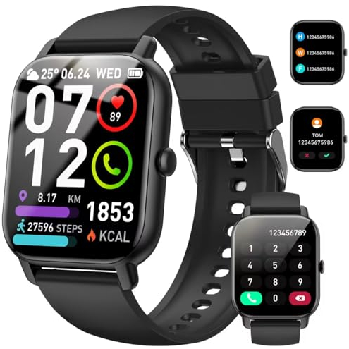 Smart Watch Answer/Make Calls, 1.85 Smart Watches for Women and Men, Fitness Watch SpO2/Heart Rate/Sleep Monitor, 112 Sport Modes, Calorie/Step Counter, IP7 Waterproof Fitness Tracker for Android iOS