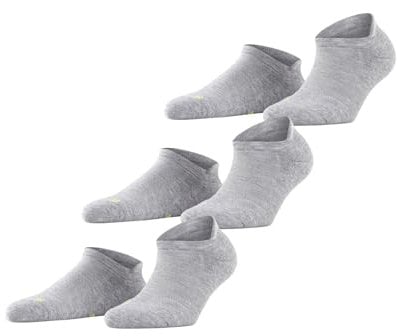 FALKE Unisex Sneakersocken Cool Kick Sneaker Multipack U Sn weich atmungsaktiv schnelltrocknend kurz einfarbig 3 Paar, Grau Light Grey Melange 3775, 42-43