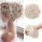 TESS Haargummi mit Haaren VOLUMINÖS Messy Bun Haarteil Dutt 45g Haarteil mit Gummiband für Frauen Mädchen (Weißblond)