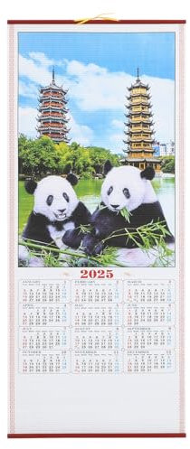 Cabilock 2025 Chinesischer Wandkalender Jahr Der Schlange, Traditioneller HäNgender Kalender Mit Rattan-Design, Heimdekoration Und Geschenkidee, 76x31.5cm