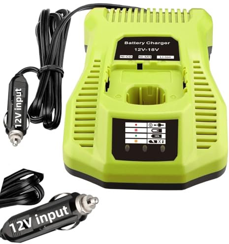 Ladegerät für Ryobi 18V12V Akku,Ersatz für Ryobi 18V12V Multispannung Rapid Batteries Ladegeräusch für Ryboi DIY Auto Ladegerät Adapter Tragbares Mini Fast Car Ladegerät (Zigarette Leichter Stecker)