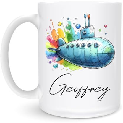 Blanches Tasses Sous-Marin Mug Thé Personnalisable Tasse En Céramique Modernes Tasse Avec Poignée Pour Le Café 330Ml