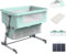 SAYEYBU 3-In-1 Babybett, Mit Verstellbarer HöHe, Stubenwagen FüRs Bett, Mit Aufbewahrungskorb, Atmungsaktive Matratze, Baby-Stubenwagen FüRs Bett, FüR Neugeborene,Grün