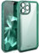 Moozy LumiCase Funda para iPhone 15 Pro MAX Transparente, 6.7-Pulgadas, Capa para iPhone 15 Pro MAX antigolpes, Carcasa para iPhone 15 Pro MAX con Protector del Objetivo de la cámara, Verde