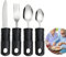 Easy Grip Besteck-Set, extra breite, klobige Griffe, Behinderungshilfe für behinderte Hände, mit Messer, Gabel, Löffel, ideale Esshilfe für ältere Menschen, Arthritis, Parkinson, Erschütterungen,