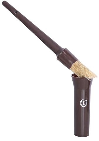 Imperial Riding Hufölpinsel IRH mit Behälter klein, kompakter Hufölpinsel mit integrierter Dose, auslaufsicherer Hufpflegepinsel für saubere Anwendung & gepflegten Look, Walnuss