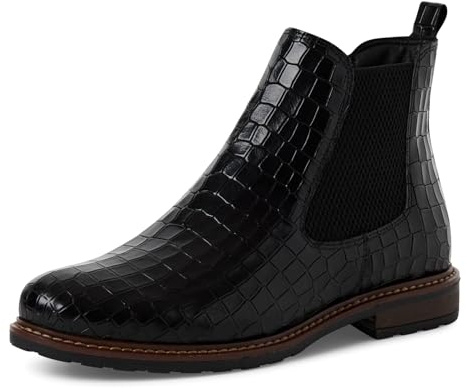 Tamaris Damen 1-25056-41 Chelsea-Stiefel, BLK LEA. Croco, 40 EU