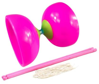 Folpus Diabolo Chinesisches JoJo-Set, Chinesisches Diabolo-Spielzeug-Set, Geschicklichkeitsspielzeug, Fitness, Dreifachlager-Diabolo für Kinder, Rosa