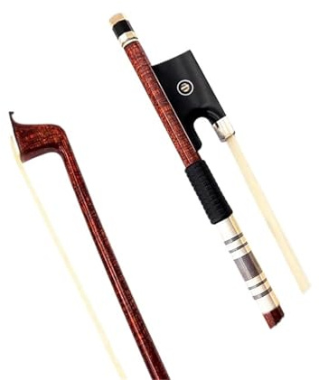 Professioneller Geigenbogen 1 Bogen aus brasilianischem Palisander Karbonfaser runder Stab für Violine und Bratsche 4/4 Silber/Kupfer eingelegtes Schachtelhalmhaar(Violin bow silver)