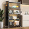 WUDLEP 5 Tier Kitchen Storage Cabinet, Mobile Microwave Stand with Flip-up PC Doors, Kitchen Bakers Rack with 4 Foot Pads, 360° Swivel Lockable Casters and 4 Hooks, for Dining Room, Black，80×32×144 cm