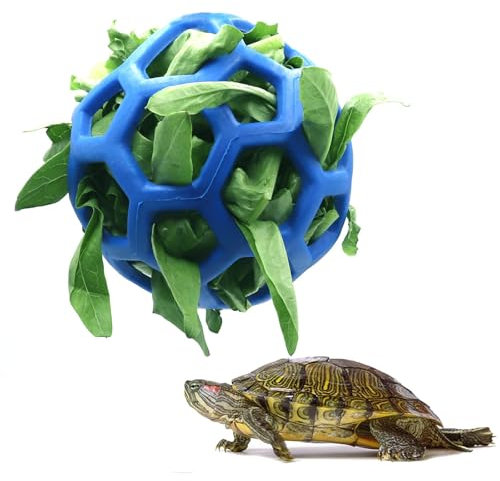 Leckerli-Ball, Schildkröten-Leckerli-Ballspielzeug, Heu und Gemüse-Futterspender für Kleintiere