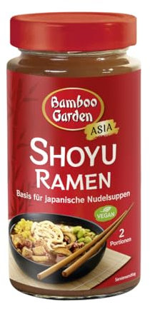 Bamboo Garden - Shoyu Ramen Basis | Suppenbasis für japanische Nudelsuppen mit Umami-Geschmack | Vegan | 2 Portionen | 400 ml im wiederverschließbaren Glas