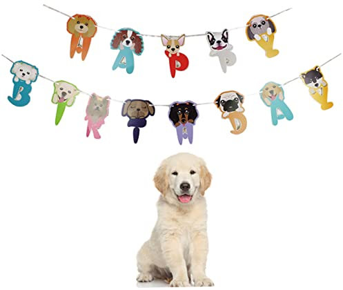 Toyvian 1satz Hund Geburtstag Dekoration Set Bunte Hängende Fahnen Für Hundegeburtstagsfeiern Niedliche Dog Streamer Für Partydekorationen Für Kindergeburtstage Einfache Anbringung Und