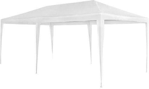 WY8 3 x 6 m Plug in Garden Gazebo – Waterproof Height Adjustable Marquee Tent with Reflective Canopy, Steel Frame, Carry Bag, Outdoor Party Shelter for BBQs, Weddings, Fairs (White)