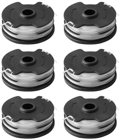 6 Bobine de Fil de Rechange Compatible avec Parkside PRTA 20-Li A1/B2/C3, PRT 300 A1,PRT 50 A3, 1,65 mm 10 m Coupe Bobine Portafilo et Longueur per PRT 550 A1/A3, PRTA TA 20-Li, C3-IAN 365589