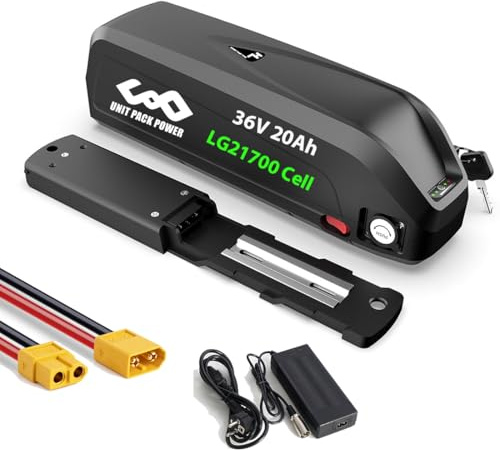 36V 20Ah Hailong batteria per bicicletta elettrica 0-500W - battery ebike batteria telaio per Kit ruota anteriore Kit ruota posteriore Motore mozzo Bafang (/LG21700 Cell)