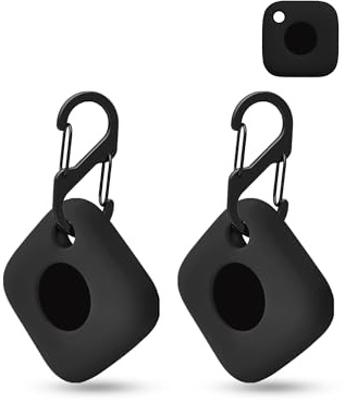 2 pack Silicone Case for Tile by Life360 Mate/Tile Mate (2022/2024) Tracker Anti-Loss Tracker,daunke Full Protection Cover(suitable for Elderly,Pets,Backpack,Luggage,Kids,Keys) Scratch-Resistant,Black