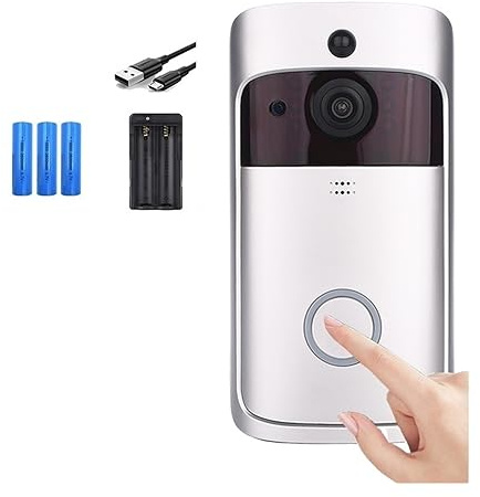 TRDEWR Videocitofono IP Intelligente WiFi Videocitofono Campanello for Porte WiFi Telecamera for Campanello Allarme IR Telecamere di Sicurezza Wireless Trova di più A Casa Tua(Option 3)