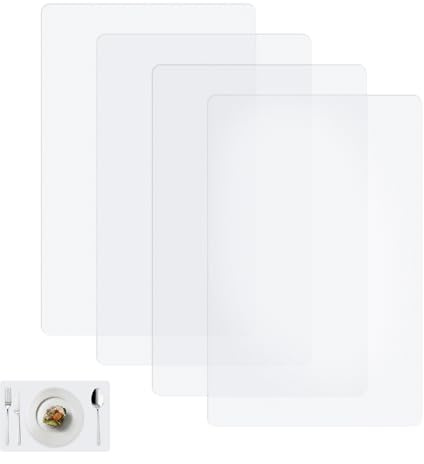 4er Kunststoff Platzdeckchen, 40 * 30cm Tischset Transparent Abwaschbar, rutschfest Abwaschbar Tischsets Für Zuhause Restaurant Küche Hotel