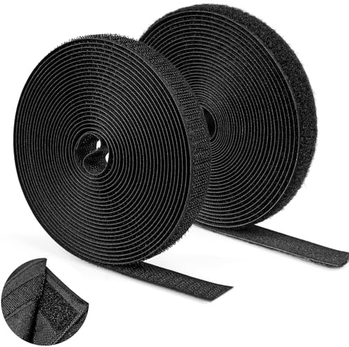 Cinta de Gancho y Bucle para Coser,5m x 16mm Hook y Loop Bandas para Costura(no autoadesivo) Ideal para Costura Tapicería Ropa Manualidades Bricolaje Proyectos de Organización, Negro