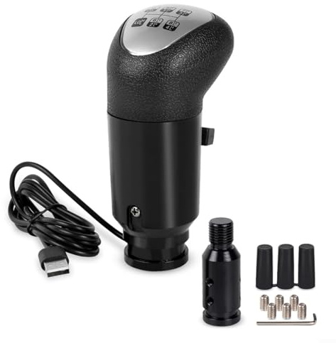 Opatiny USB Simulator Shifter, 18-Gang-Schaltknauf für ETS2 für ATS-Spiele, und Play kompatibel mit G25 G27 G29 G920 TH8A SQ Rennrad auf PC für Windows