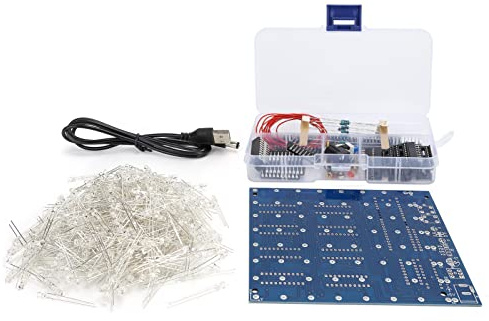 RASTKY 3D-LED-DIY-Würfel-Kit, Langlebiges Achtschichtiges Blaues Strahllicht für Elektronik-Enthusiasten, Hergestellt aus Hochwertigem Material