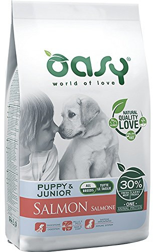 Oasy Hund Monoprotein Puppy&Junior All Breeds mit Lachs, 12 kg