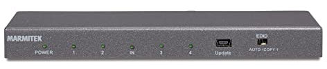 HDMI Splitter 4K60 - Marmitek Split 614 UHD 2.0 - 1 Ein / 4 Aus - Ultra HD - HDMI Verteiler - 3840 x 2160 - 60 Hz - HDR - Chroma Farben - 18 Gbs - HDCP 2.2 - EDID Schalter - Eingebaute Verstärker