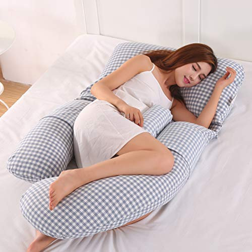 Aeil G Forme d'oreiller Femme Enceinte côté veille Sleeper Taille amovible multifonctionnel support Silencieux et ergonomique confortable Maternité Long Taie d'oreiller