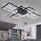 XIN'S LED Deckenleuchte Moderne Dimmbare Wohnzimmerlampe Deckenlampe Mit Fernbedienung Mode Deckenlampe Minimalistisches Metall Acryl Beleuchtung Schlafzimmer Küche Esszimmer Lichte,Schwarz,95w*110cm