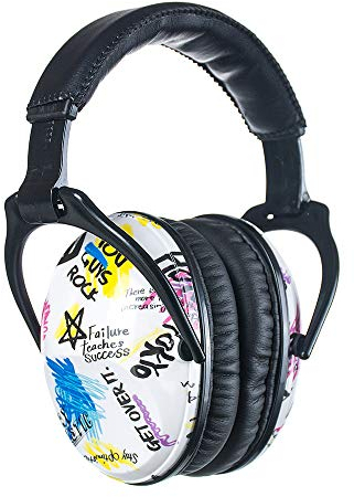PROTEAR Kids Ear Defenders, Hearing Protection for Toddler Kids and Young Teens with Autism, Noise Reduction Safety Earmuffs Ideal for Fireworks, Concerts, Cinema(Graffiti)