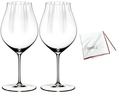 Riedel Performance Pinot Noir Weinglas (2er-Pack) mit großem Mikrofaser-Reinigungstuch, 2 Stück