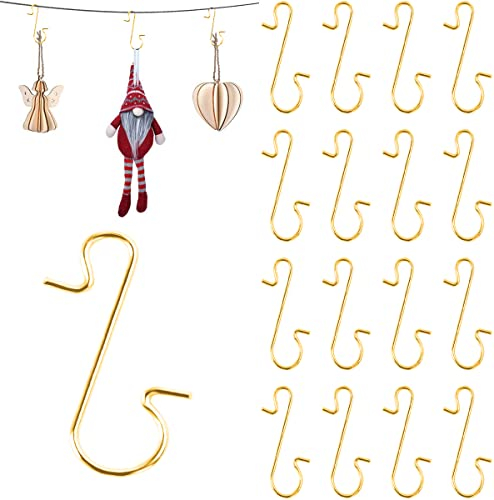 Gxhong Kugelaufhänger S-Haken in Gold, Weihnachtsbaum Haken Kugelaufhänger Weihnachten Ornament Haken, Christbaum Kugel Aufhänger, Schnellaufhänger für Weihnachtskugel, 120pcs