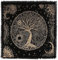 THE ART BOX Altartuch Tarotkarten Tischservietten Hexereizubehör Schwarzgold Tischdecke Quadratisch Alter Pagan Spirituelles Himmlisches Decktuch mit Fransen, Baum des Lebens, 60x60 cm