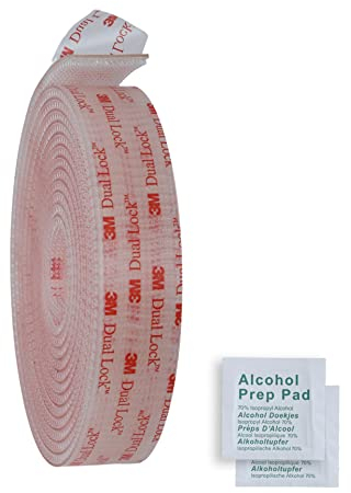 3 M SJ3560 Dual Lock transparente de doble bloqueo Autoadhesivo Extra fuerte Flexible Bloqueo de presión Almohadilla adhesiva impermeable (25,4mm x 2meter)