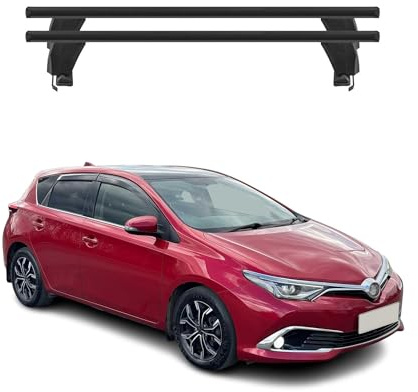 OMAC Dachträger Querträger Alu für Toyota Corolla mk12 Schrägheck 2019-2026 – Abschließbar – T-Nut – City-Crash-getestet – Max. 50 kg Schwarz