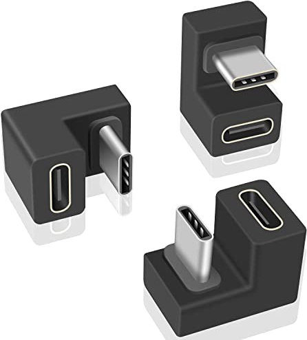 Maxhood USB C U Shape Adapter, 3-Pack USB C 180 Degree Angled Type C Extension Extender Adapter 10Gbps (Type-C 3.1 Gen 2) Connector for Mobile Phone, Laptop, PC, Switch