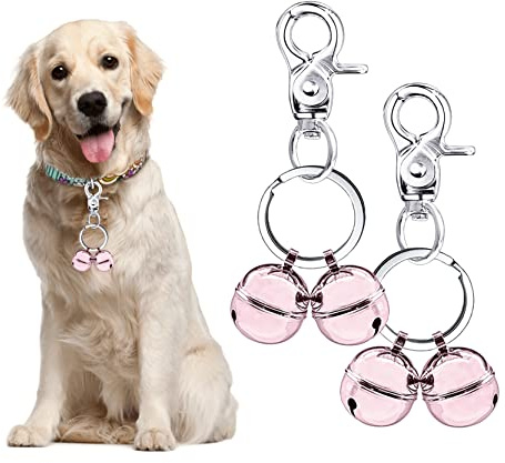 Whimsii Cat & Dog Collar Bell, Pack of 2, Extra Loud Dog Bell for Pet Tracking & Saving Wildlife, Birds, Durable Iron Split Ring & Lobster Bell Clip