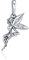 Qings Tinkerbell Elf Fee Charm – 925 Sterling Silber Charm mit weißen Zirkonia Prinzessin Fee Engel Charms für Armbänder Ketten Europäisches Geschenk Valentinstag Geburtstag Mädchen Frauen