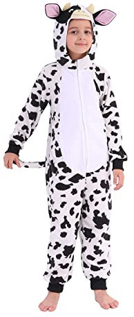 Sincere Party Vlies Kuh Einteiler Kostüm für Kinder Klein 2X-Groß (12-14)