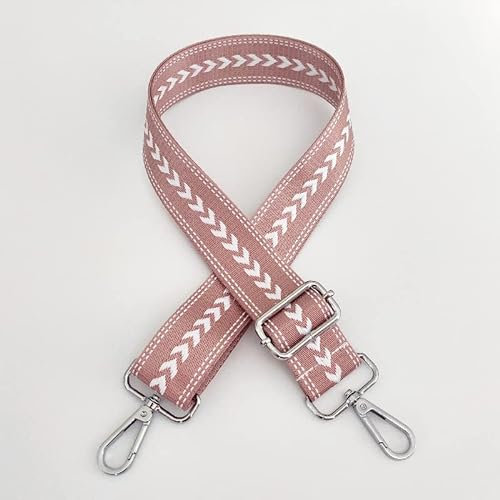 Taschengurt Verstellbar Schulterriemen für Taschen 80-130cm mit Karabiner 3,8cm Breit Schultergurt Trageriemen Umhängegurt DIY Zubehör für Tasche Handtaschen für Damen und Herren,Rosa