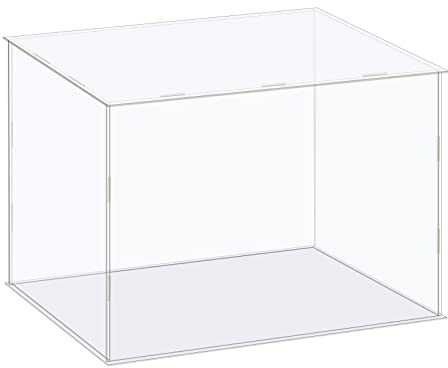 sourcing map Vitrine en acrylique transparent anti-poussière pour objets de collection 36 x 26 x 26 cm