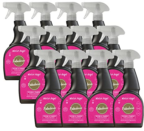 Fabulosa Multi Purpose Room and Fabric Antibacterial Disinfectant and Sanitising Cleaning Spray, 350ml, 12 Pack, Winter Angel